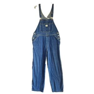 ANCHOR BLUE Vintage Denim Overalls Womens Large Blue Wide Leg Adjustable